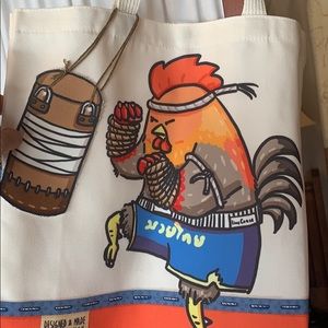 NWOT🥊🐔Boxing Chicken Muay Thai Canvas Tote Bag💥